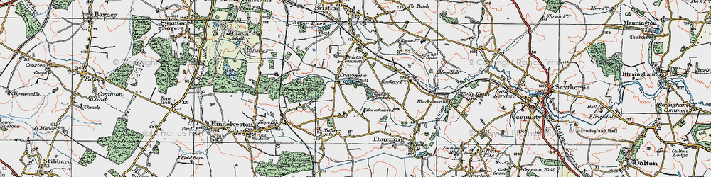 Old map of Craymere Beck in 1921