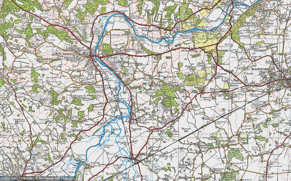 Old Map of Crazies Hill, 1919 in 1919