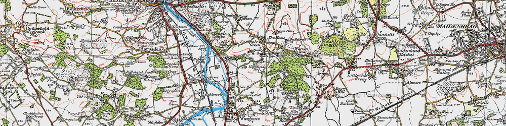 Old map of Crazies Hill in 1919