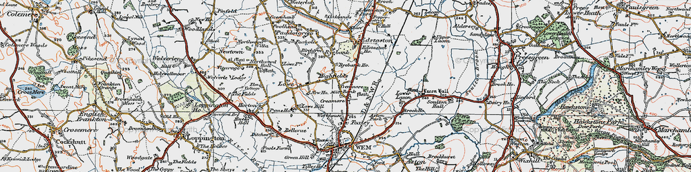 Old map of Creamore Bank in 1921