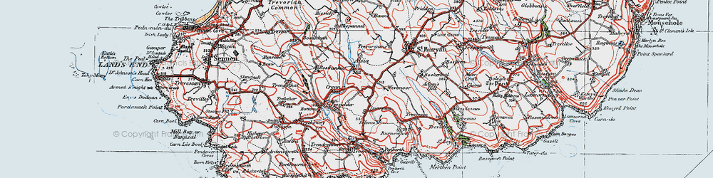 Old map of Crean in 1919