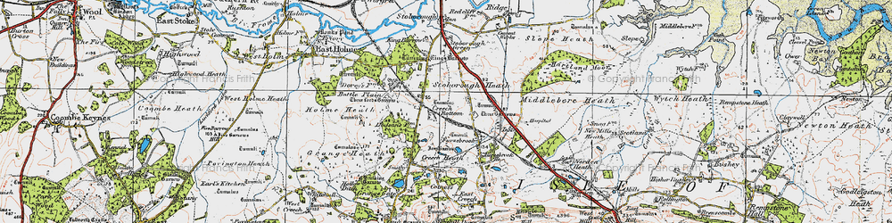 Old map of Creech Bottom in 1919