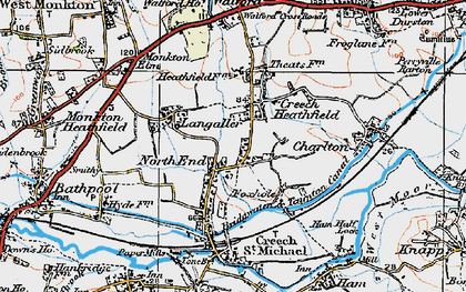 Old map of Creech Heathfield in 1919