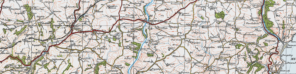 Old map of Barteliver in 1919
