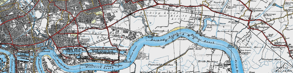 Old map of Creekmouth in 1920