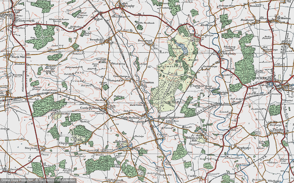 Old Map of Creeton, 1922 in 1922