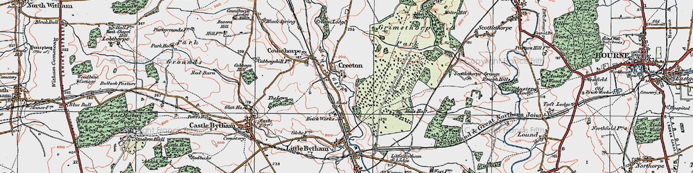 Old map of Creeton in 1922