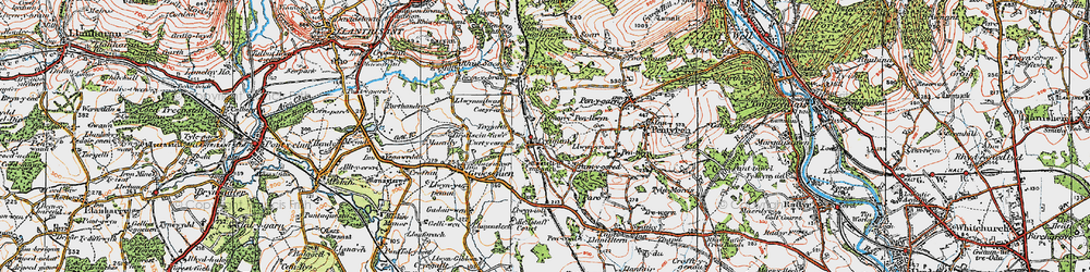 Old map of Creigiau in 1922