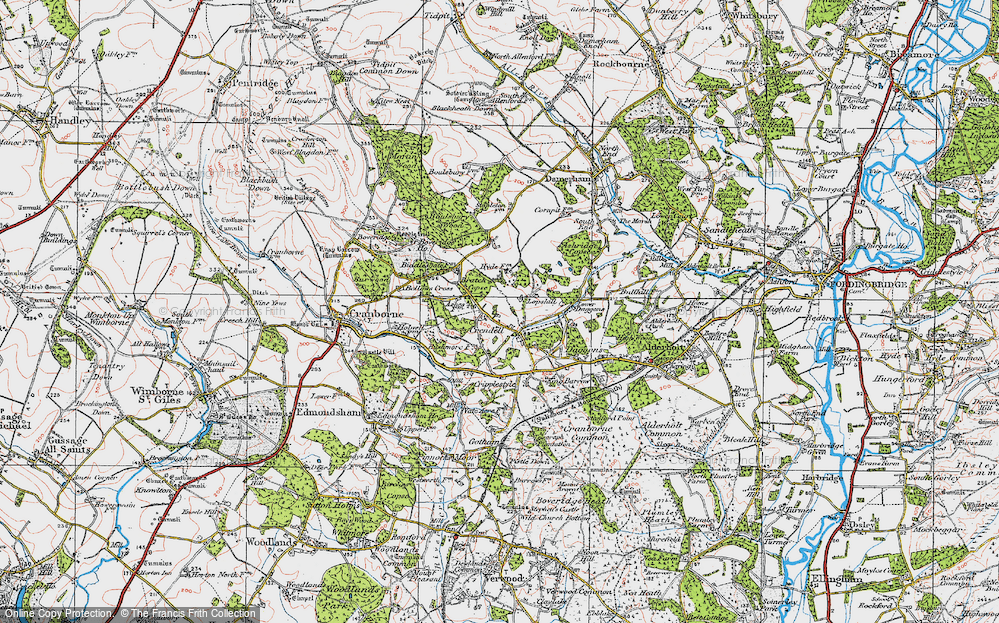 Old Map of Historic Map covering Lopshill in 1919