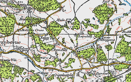 Old map of Crendell in 1919