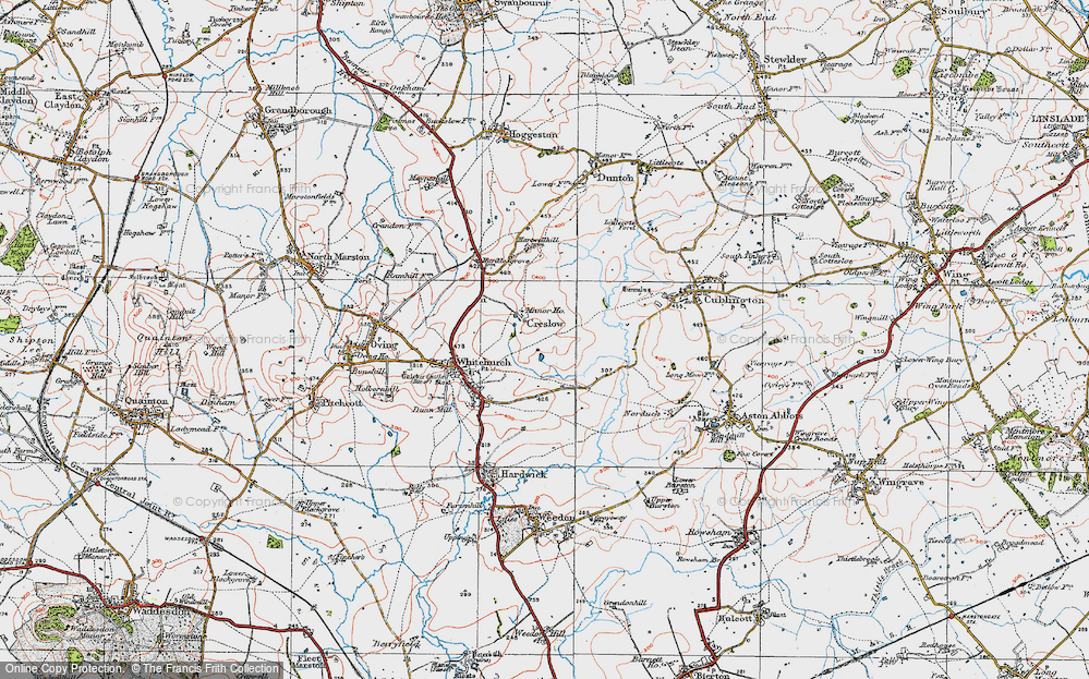 Old Map of Creslow, 1919 in 1919