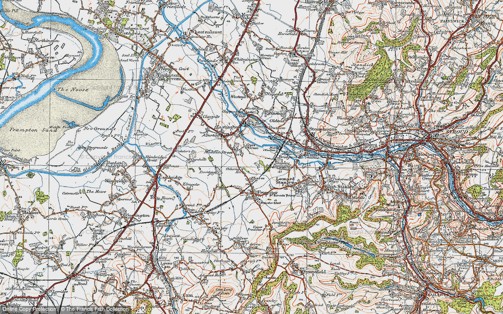 Old Map of Historic Map covering Osborne Ho in 1919