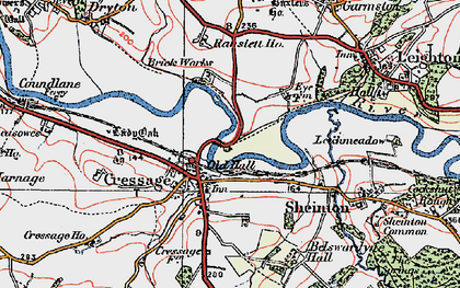 Old map of Cressage in 1921