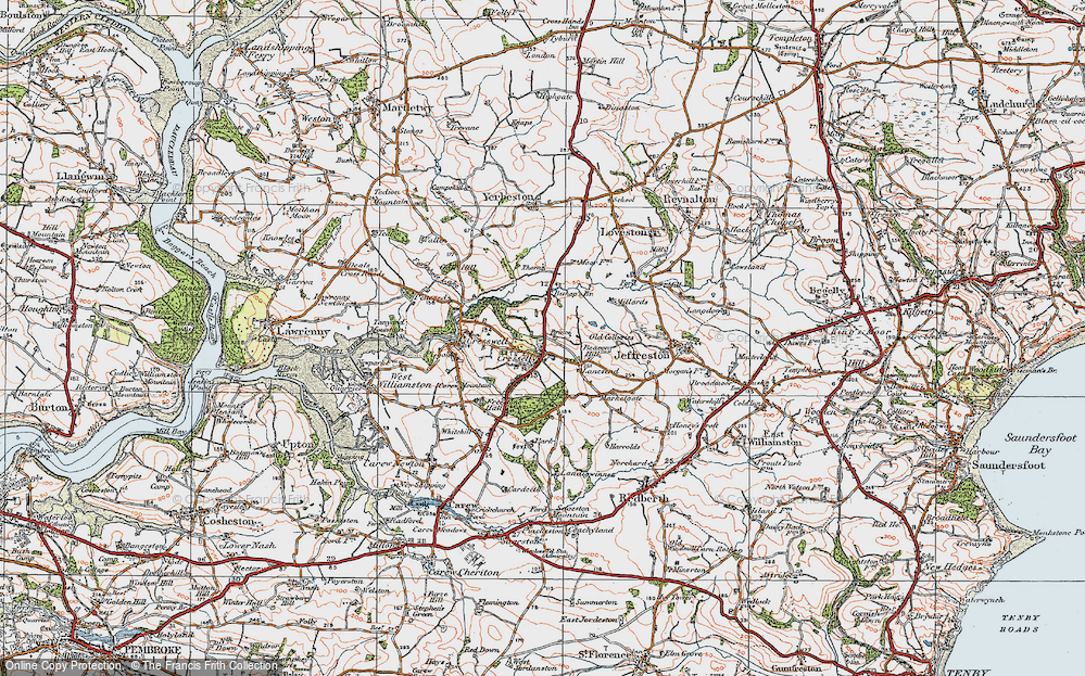 Old Map of Historic Map covering Brince in 1922