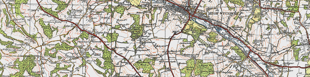Old map of Cressex in 1919