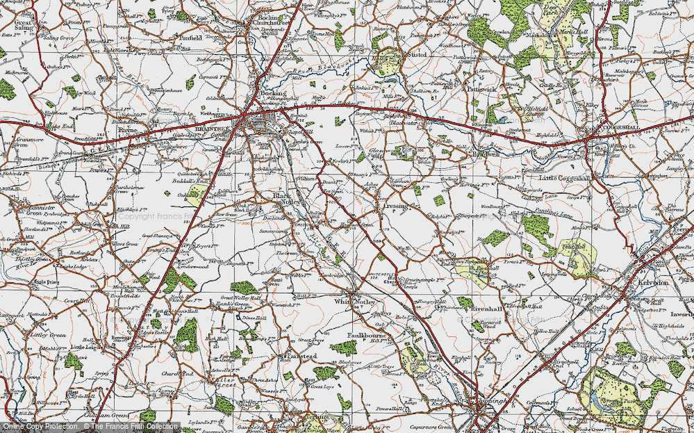 Old Map of Cressing, 1921 in 1921