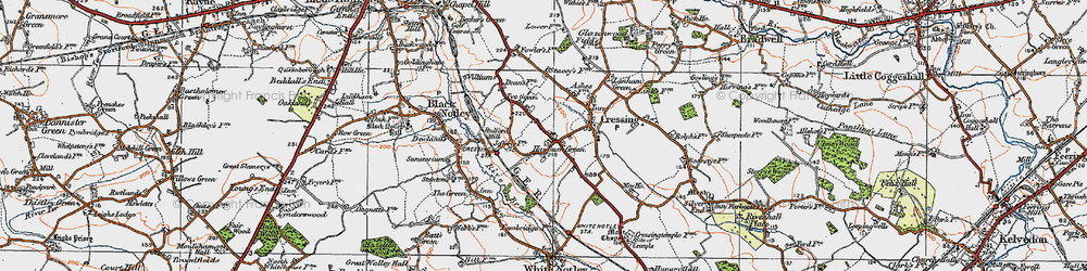 Old map of Cressing in 1921