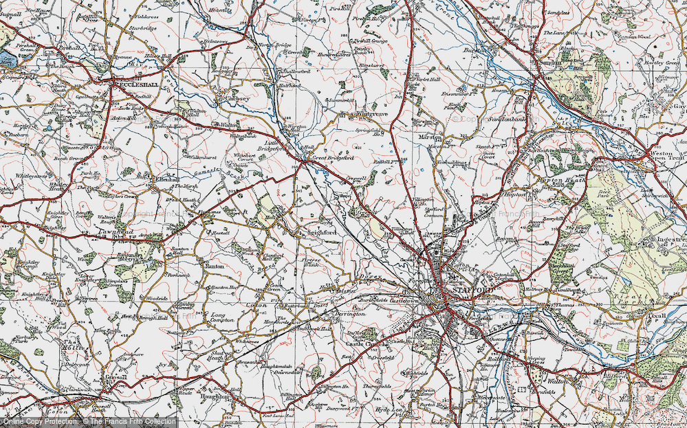 Old Map of Creswell, 1921 in 1921