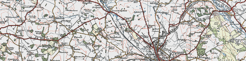 Old map of Creswell in 1921