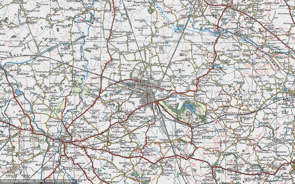 Old Map of Crewe, 1923 in 1923