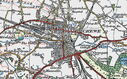 Old map of Crewe in 1923