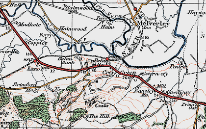 Old map of Crewgreen in 1921
