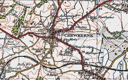 Old map of Crewkerne in 1919