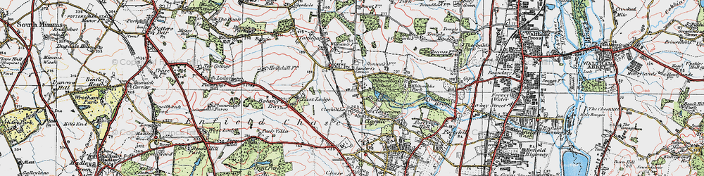 Old map of Crews Hill in 1920