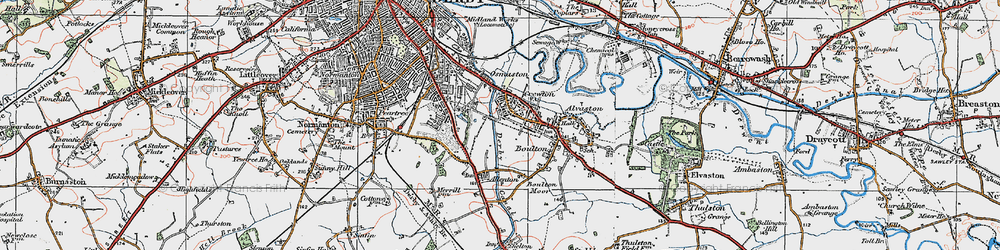 Old map of Crewton in 1921