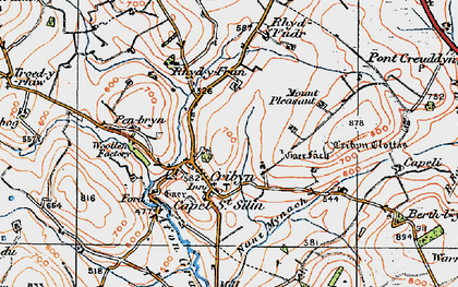 Old map of Cribyn in 1923
