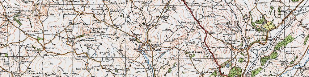 Old map of Cribyn in 1923