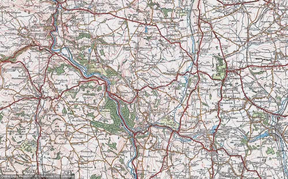 Old Map of Crich, 1923 in 1923