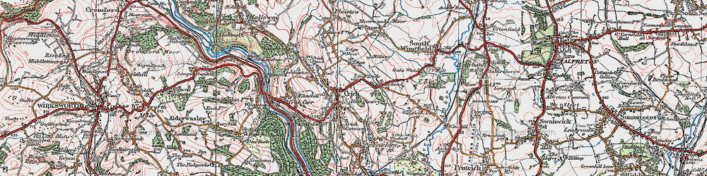 Old map of Crich in 1923