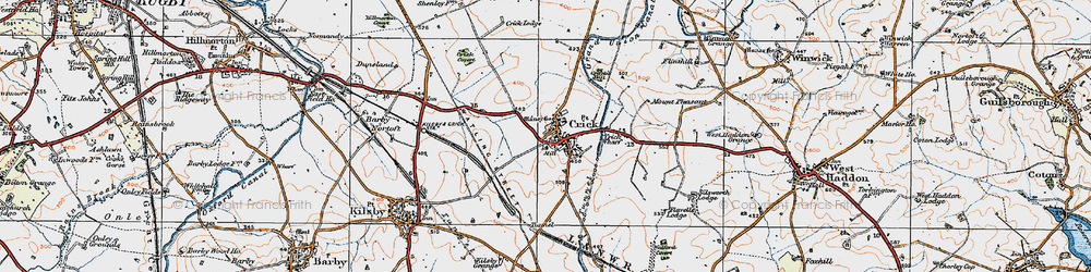 Old map of Crick Tunnel in 1919