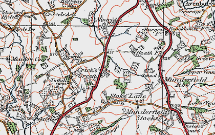 Old map of Crick's Green in 1920