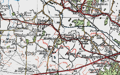 Old map of Yateley Common in 1919