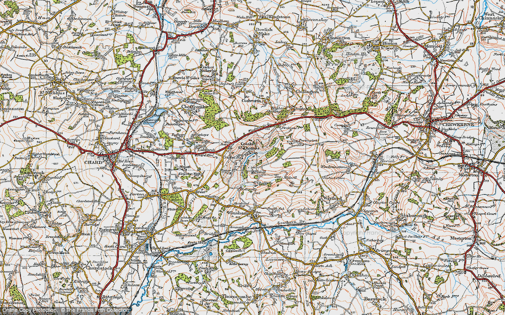 Historic Ordnance Survey Map of Cricket St Thomas, 1919