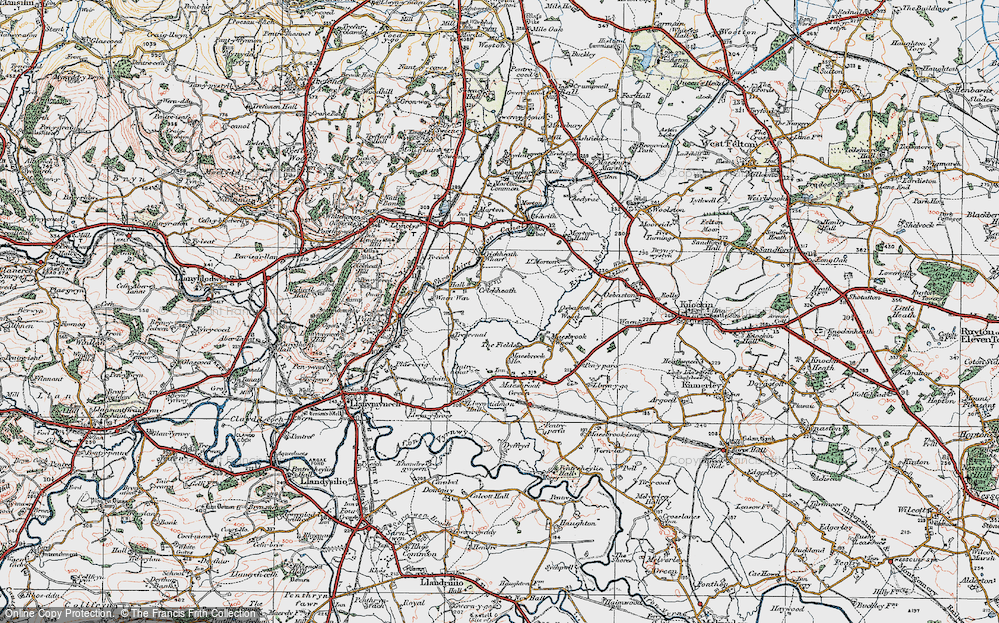 Old Map of Crickheath, 1921 in 1921