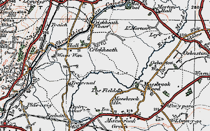 Old map of Crickheath in 1921