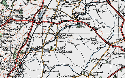 Old map of Crickheath Wharf in 1921