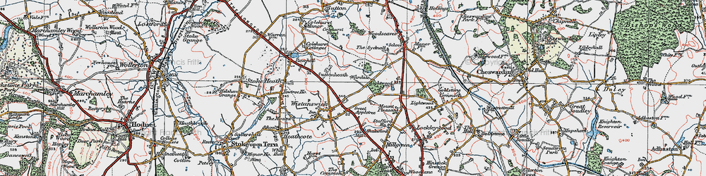 Old map of Crickmery in 1921