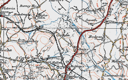 Old map of Criggan in 1919