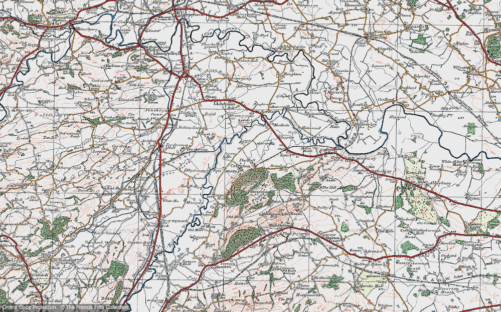 Old Map of Criggion, 1921 in 1921