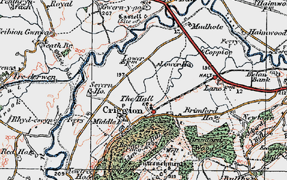 Old map of Breidden Hill in 1921
