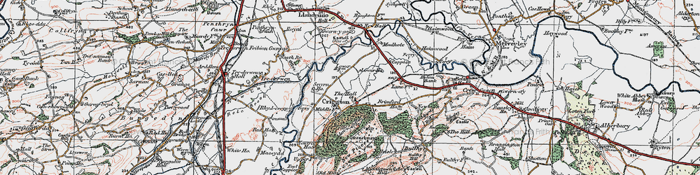 Old map of Breidden Forest in 1921