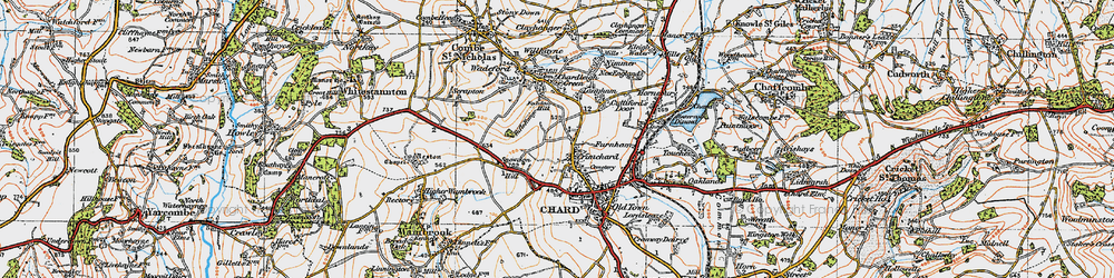 Old map of Crimchard in 1919