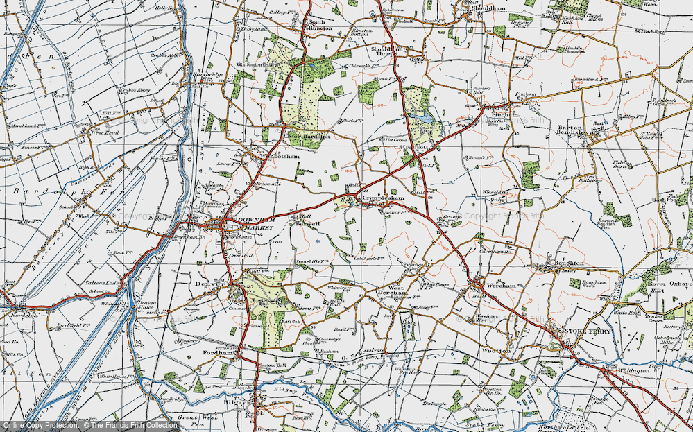 Old Map of Crimplesham, 1922 in 1922