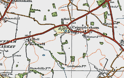 Old map of Crimplesham in 1922