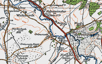 Old map of Ettington Park (Hotel) in 1919