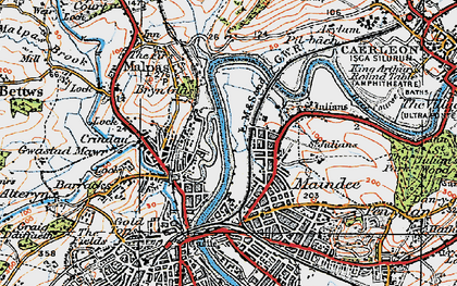 Old map of Crindau in 1919
